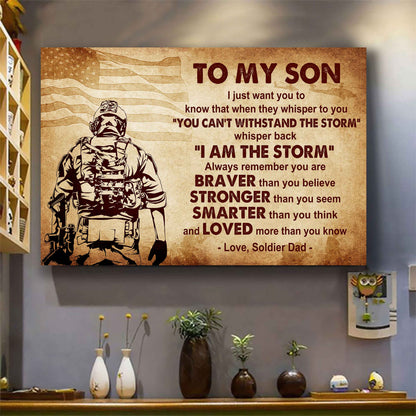 Knight Templar Poster Canvas Whisper Back I'm The Storm From Dad To Son Gift For Your Son
