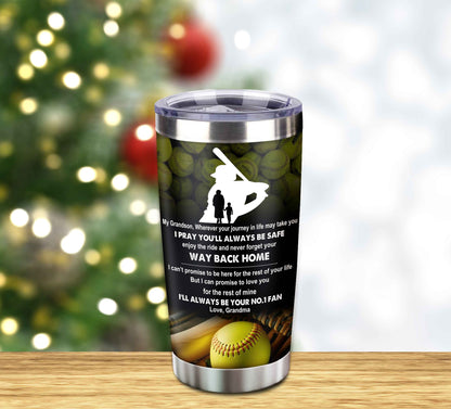 Customizable Tumbler To My Grandson With Inspriration Quotes From Grandpa And Grandma