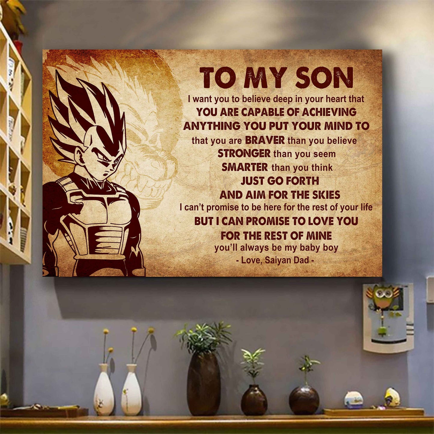 New Version Warrior Poster Canvas Just Go Forth And Aim For The Skies From Dad To Son Gift For Your Son Motivational Quotes