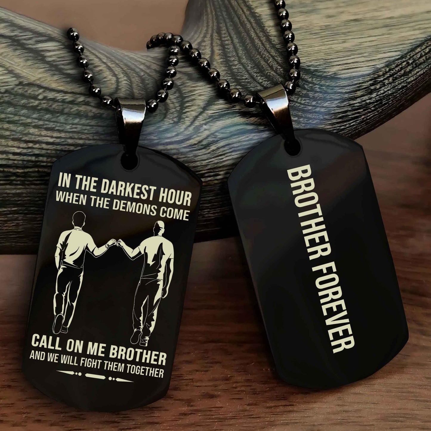 Sport Bike Customizable engraved black dog tag double sided gift from brother, brother forevers