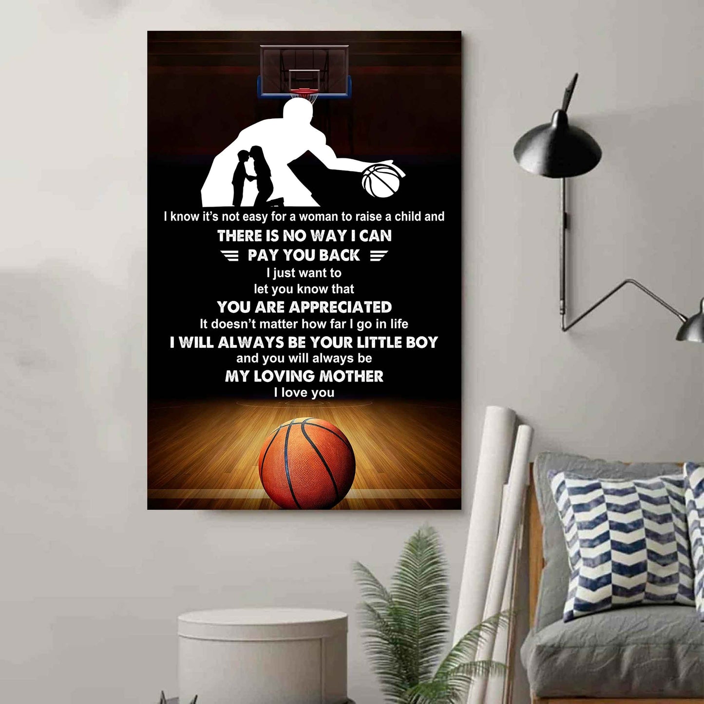 Poster Child Canvas To My Mom I Know It's Not Easy - I Will Always Be Your Little Boy Gift From Son