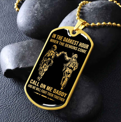 DRB Military Chain Silver Plated 18K Gold Plated Call On Me Daddy Gift For Your Dad