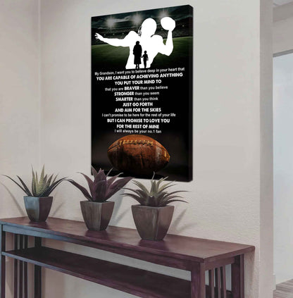 Soccer Poster Canvas Grandma To Grandson - That You Are Braver Than You Believe You Are Capable Of I Will Always Your No 1 Fan