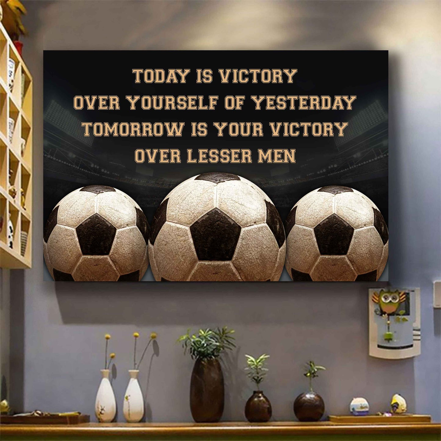 Sport Poster Canvas Today Is Victory Over Your Self Best Gift With Motivation Quotes