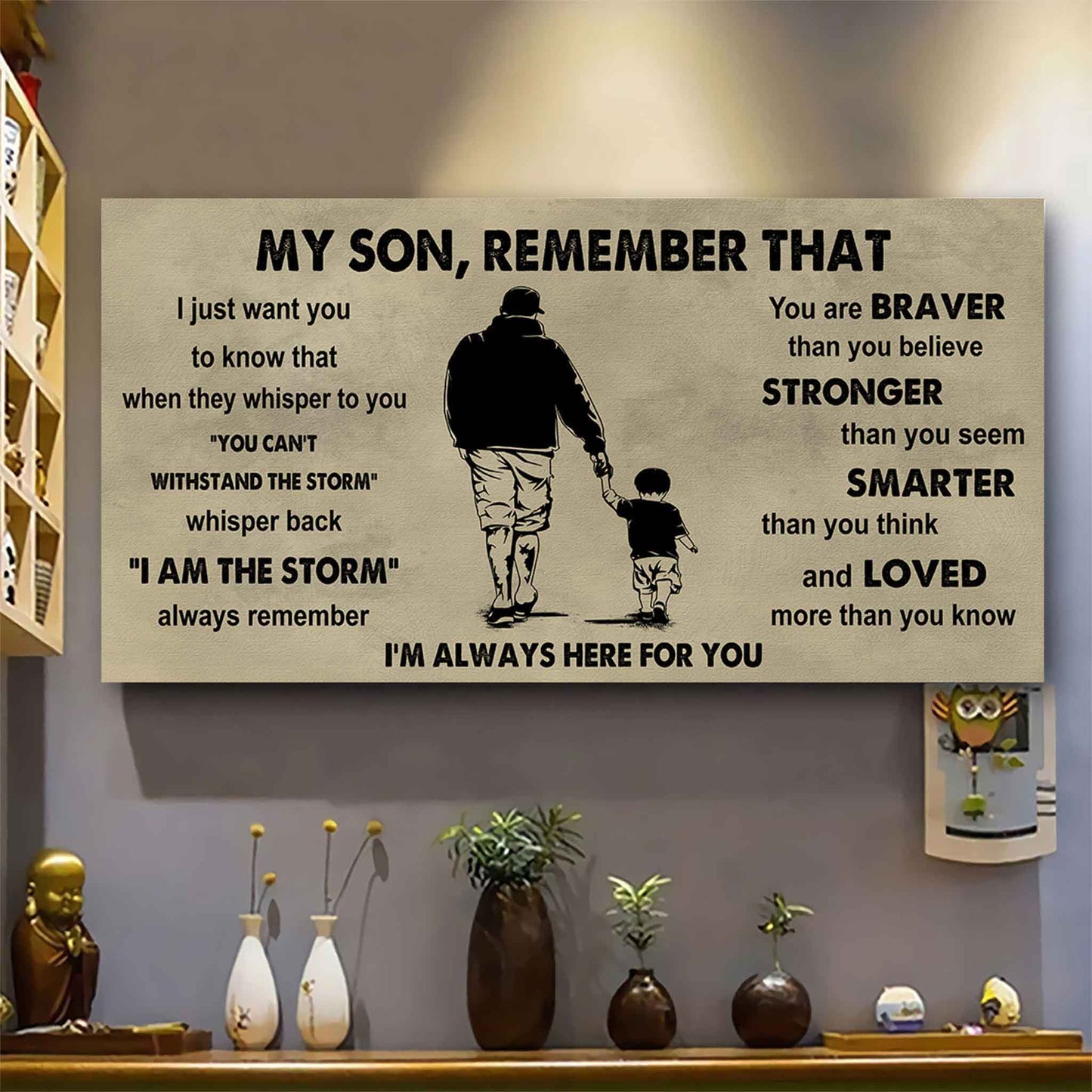 Personalized DRB Poster Canvas - My Son Remember That Whisper Back I Am The Storm