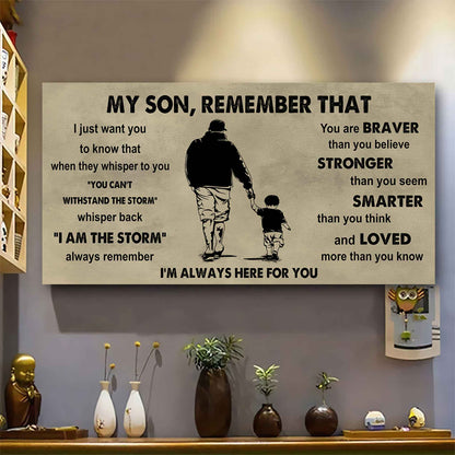 Personalized DRB Poster Canvas - My Son Remember That Whisper Back I Am The Storm