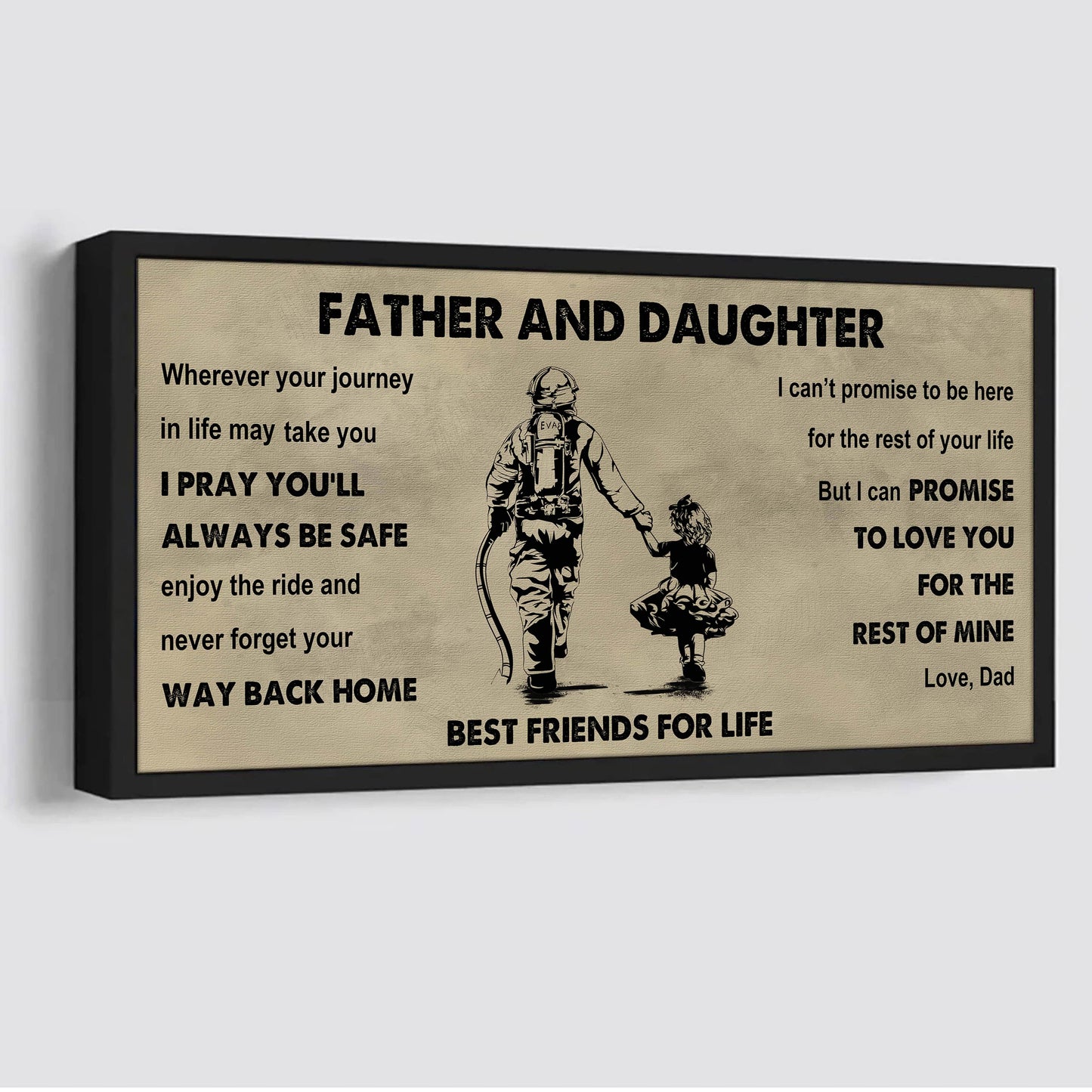 Samurai Father And Daughter Best Friends For Life - Ver 2 Never Forget Your Way Back Home Poster Canvas Gift For Daughter From Father