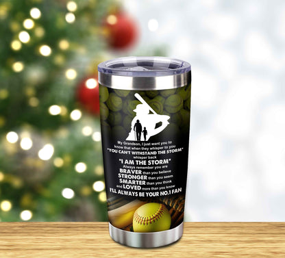 Customizable Tumbler To My Grandson With Inspriration Quotes From Grandpa And Grandma