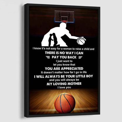 Poster Child Canvas To My Mom I Know It's Not Easy - I Will Always Be Your Little Boy Gift From Son