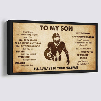 Personalized Sport Poster Canvas I'll Be Your No 1 Fan Mom To Son - That You Are Braver Than You Believe Just Go Forth