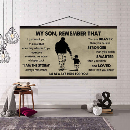 Personalized DRB Poster Canvas - My Son Remember That Whisper Back I Am The Storm