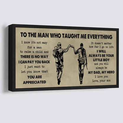 Samurai Poster Horizontal Canvas To My Dad I Know It's Not Easy To Raise A Child I Will Always Be Your Little Boy Gift From Son To Dad