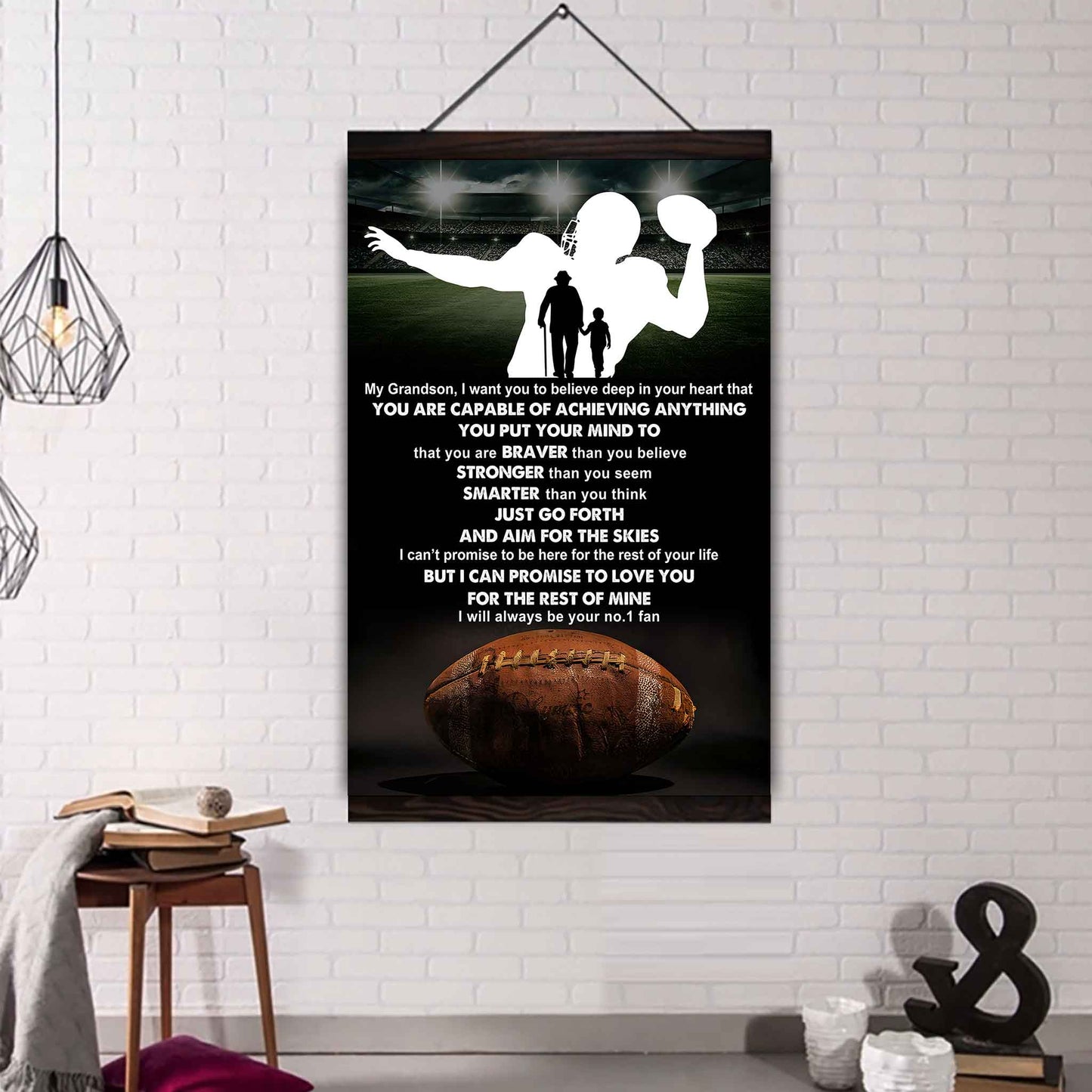 Tennis Poster Canvas Grandpa To Grandson - That You Are Braver Than You Believe You Are Capable Of I Will Always Your No 1 Fan