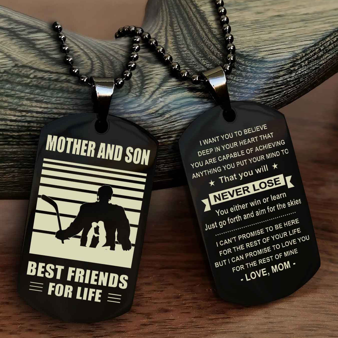 Sport Personalized Double Sided Dog Tag Father And Son Best Friend For Life - You Will Never Lose You Either Win Or Learn