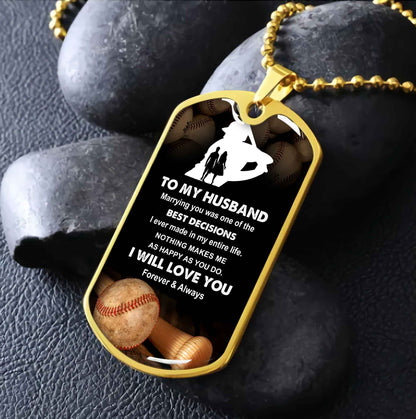 Sport Military Chain 18K Gold Plated Silver Plated To My Husband From Wife With Love Message