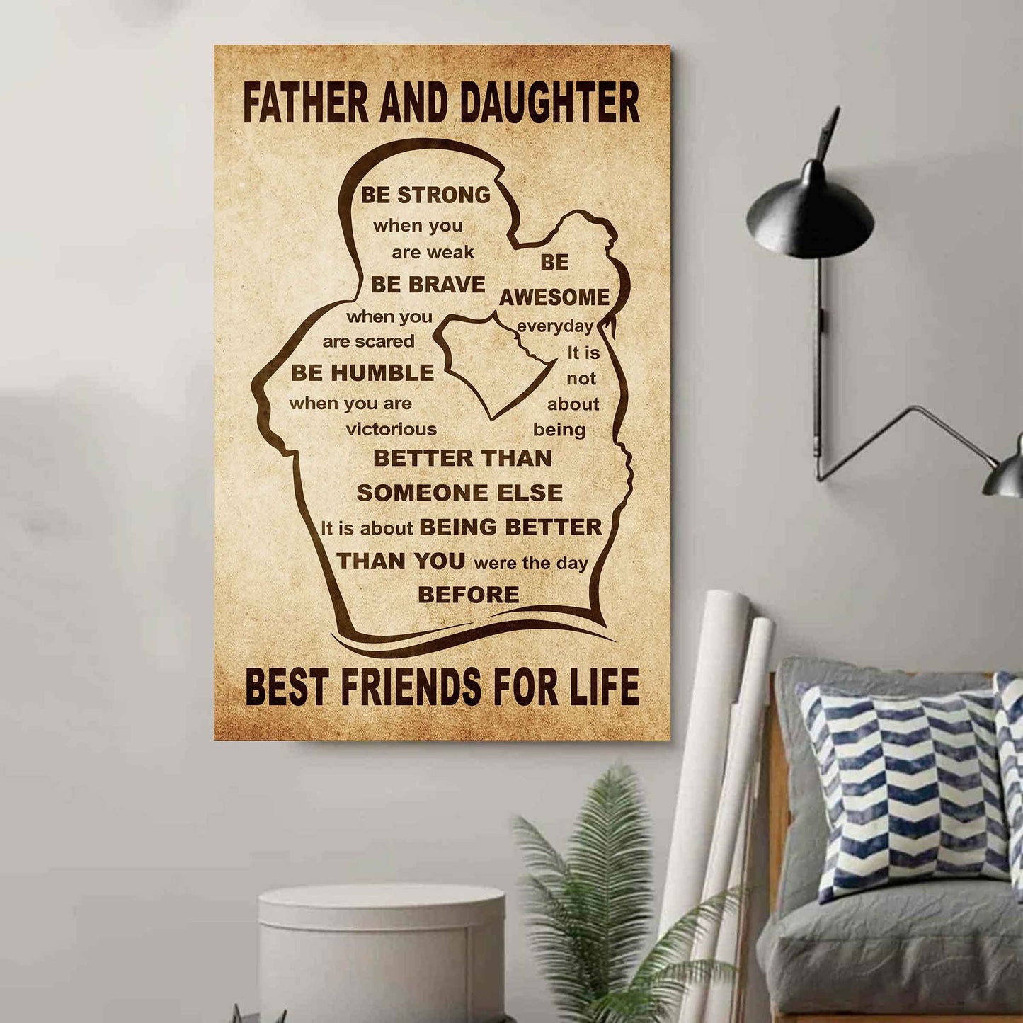 Personalized Family Poster Canvas Be Strong When You Are Weak Be Badass Everyday To My Son Gift From Dad With Motivational Message Quotes
