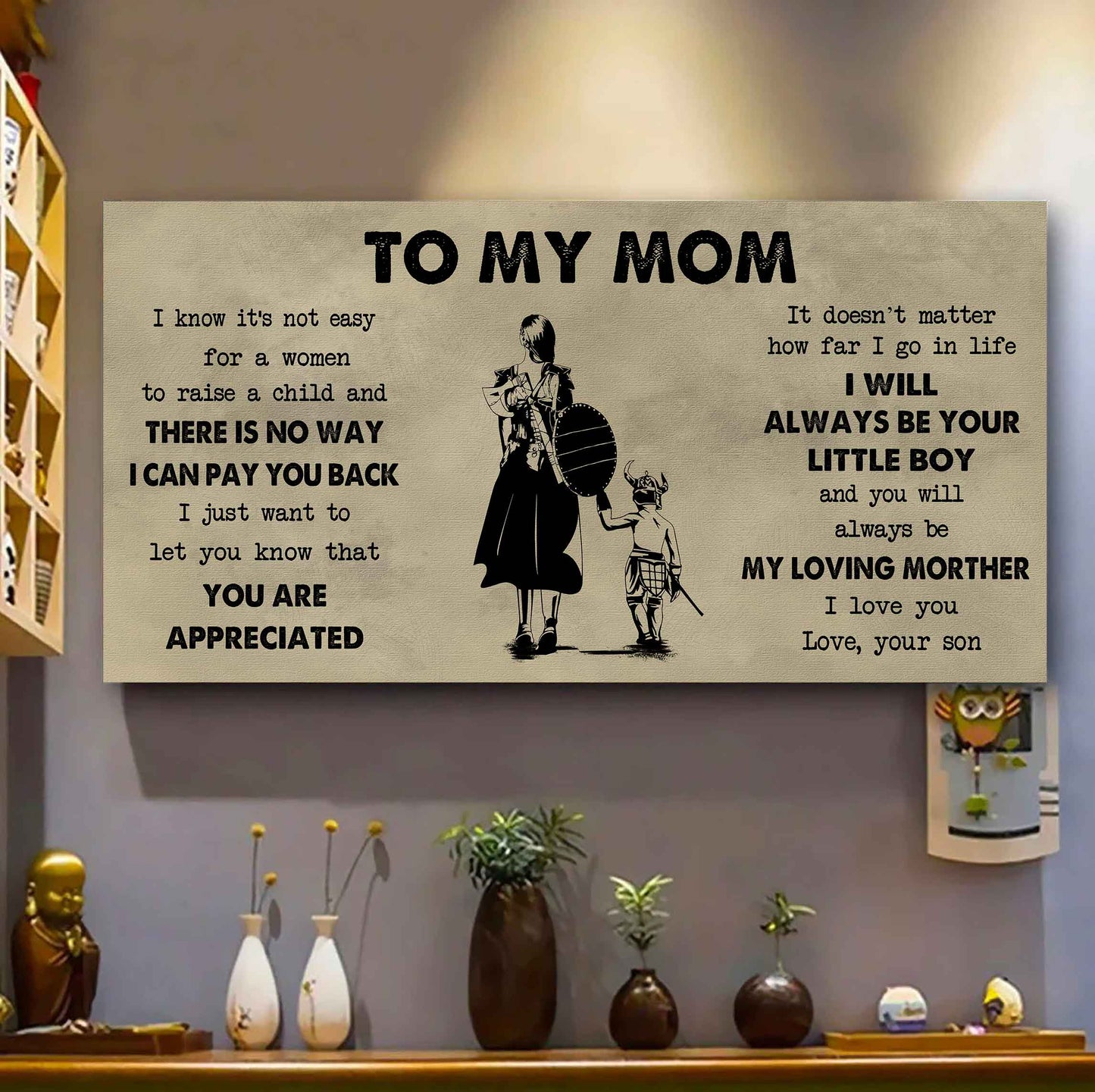 Family Child Poster Canvas To My Mom I Know It's Not Easy To Raise - I Will Always Be Your Little Boy