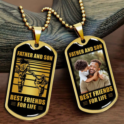 Soldier Military Chain Silver Plated 18K Gold Plated Father And Son Best Friend For Life Gift For Your Son