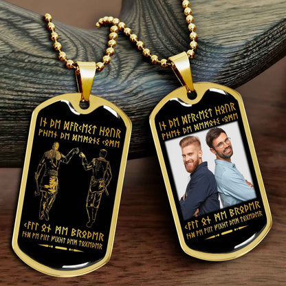 Viking-Military Chain (18K Gold Plated)-gifts from brother, n the darkest hour, When the demons come call on me brother and we will fight them together