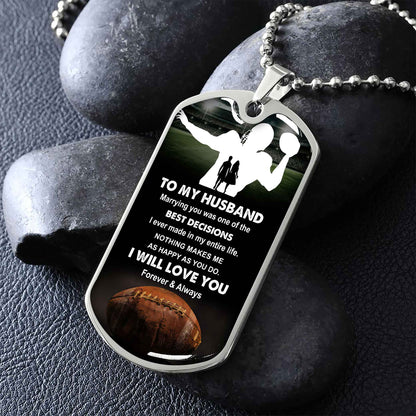 Sport Military Chain 18K Gold Plated Silver Plated To My Husband From Wife With Love Message