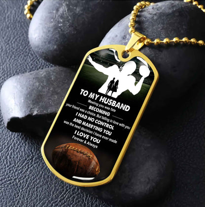 Sport Military Chain 18K Gold Plated Silver Plated To My Husband From Wife With Love Message