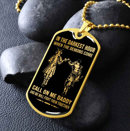 DRB Military Chain Silver Plated 18K Gold Plated Call On Me Daddy Gift For Your Dad