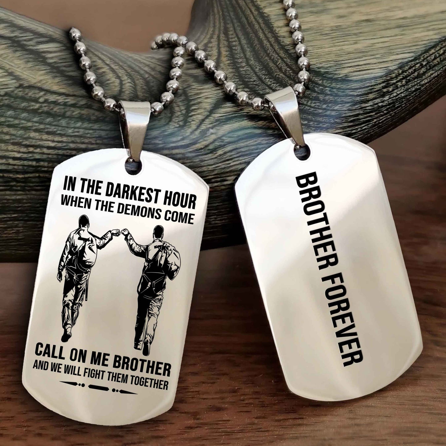 Cowboy Customizable engraved black dog tag double sided gift from brother, brother forevers