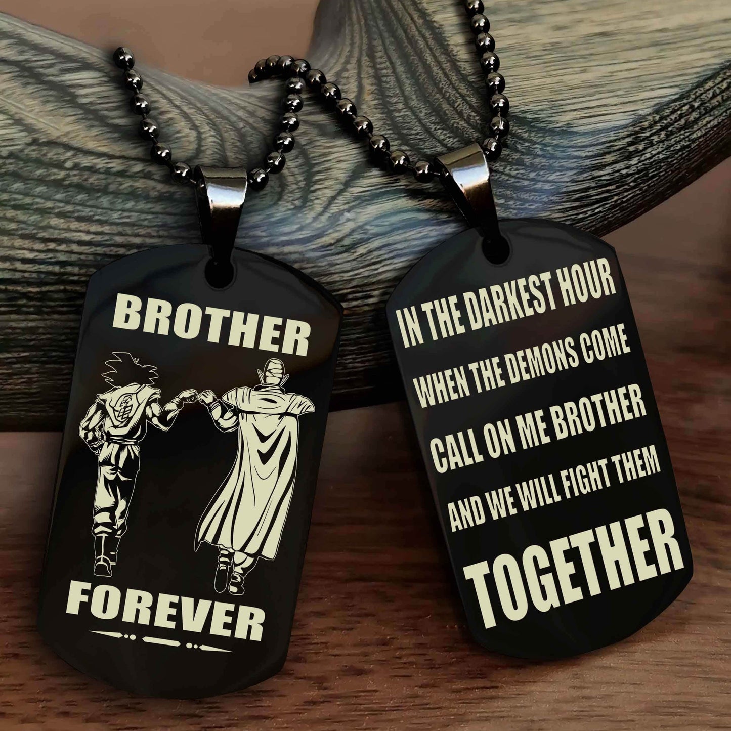 DRB 3 Brother Personalized Double Sided Dog Tag For My Brother - Call On Me Brother And We Will Fight Them Together Gift For Your Friend