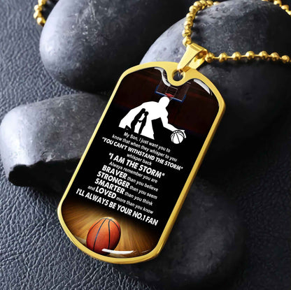 Sport Military Chain 18K Gold Plated Silver Plated To My Son From Mom Motivation Message I Will Always Be Your No 1 Fan