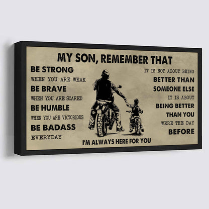 Personalized DRB Poster Canvas - My Son Remember That Be Strong When You Are Weak Be Badass Everyday