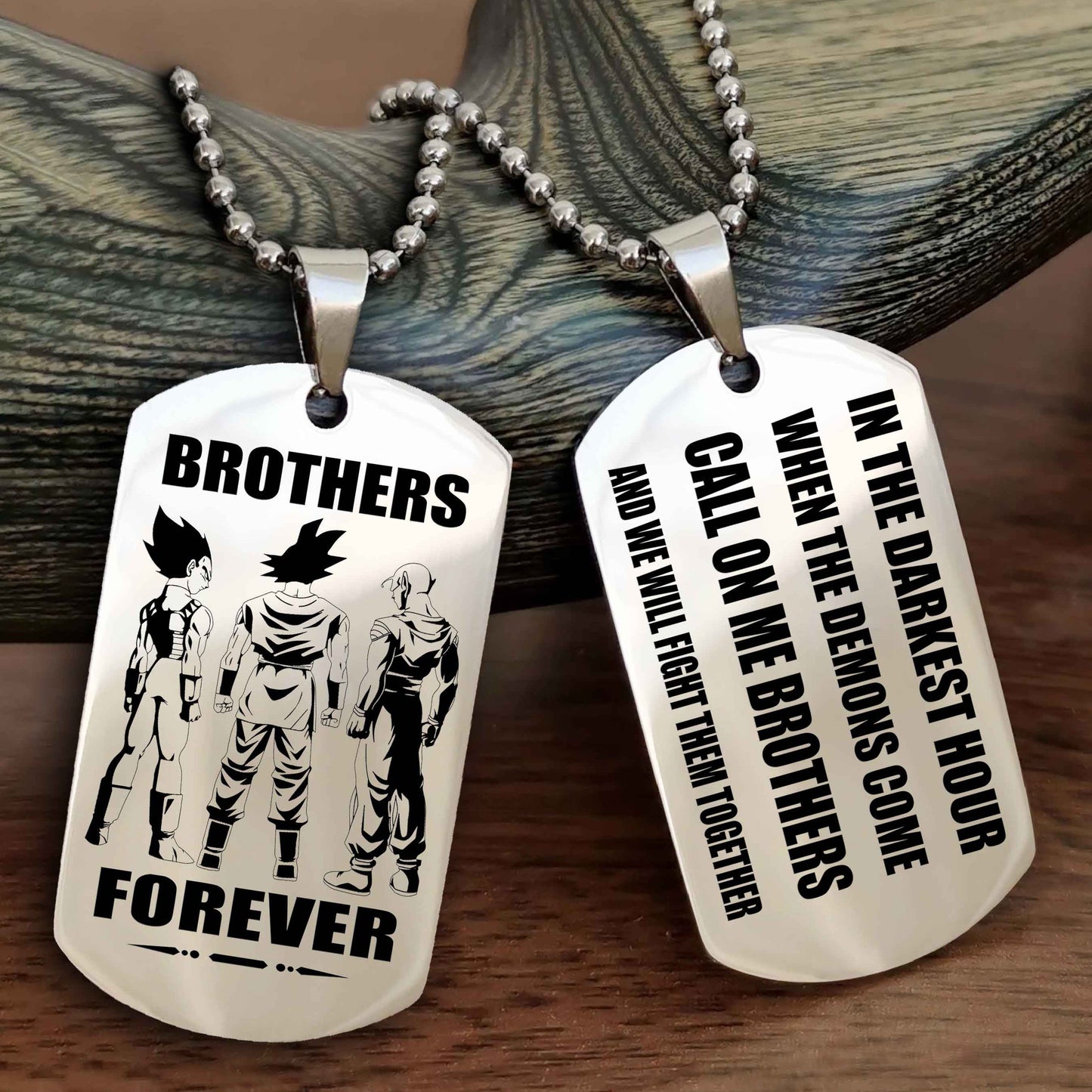 Knight templar Engraved Double Sided Dog Tag Call On Me Brother NAG Brothers Forever We Will Fight Them Together