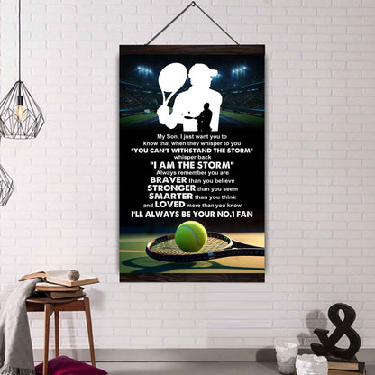 Baseball Poster Canvas Dad To Son - Whisper Back I Am The Storm I Will Always Your No 1 Fan