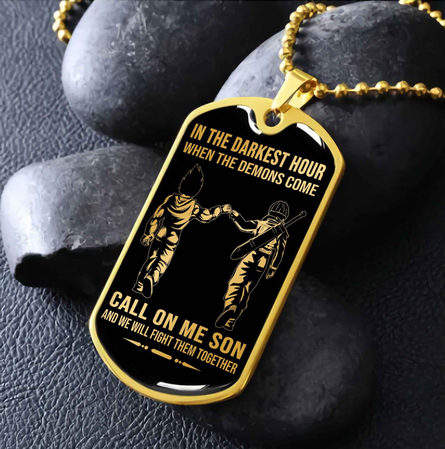 DRB Military Chain Silver Plated 18K Gold Plated Call On Me Son Gift For Your Son