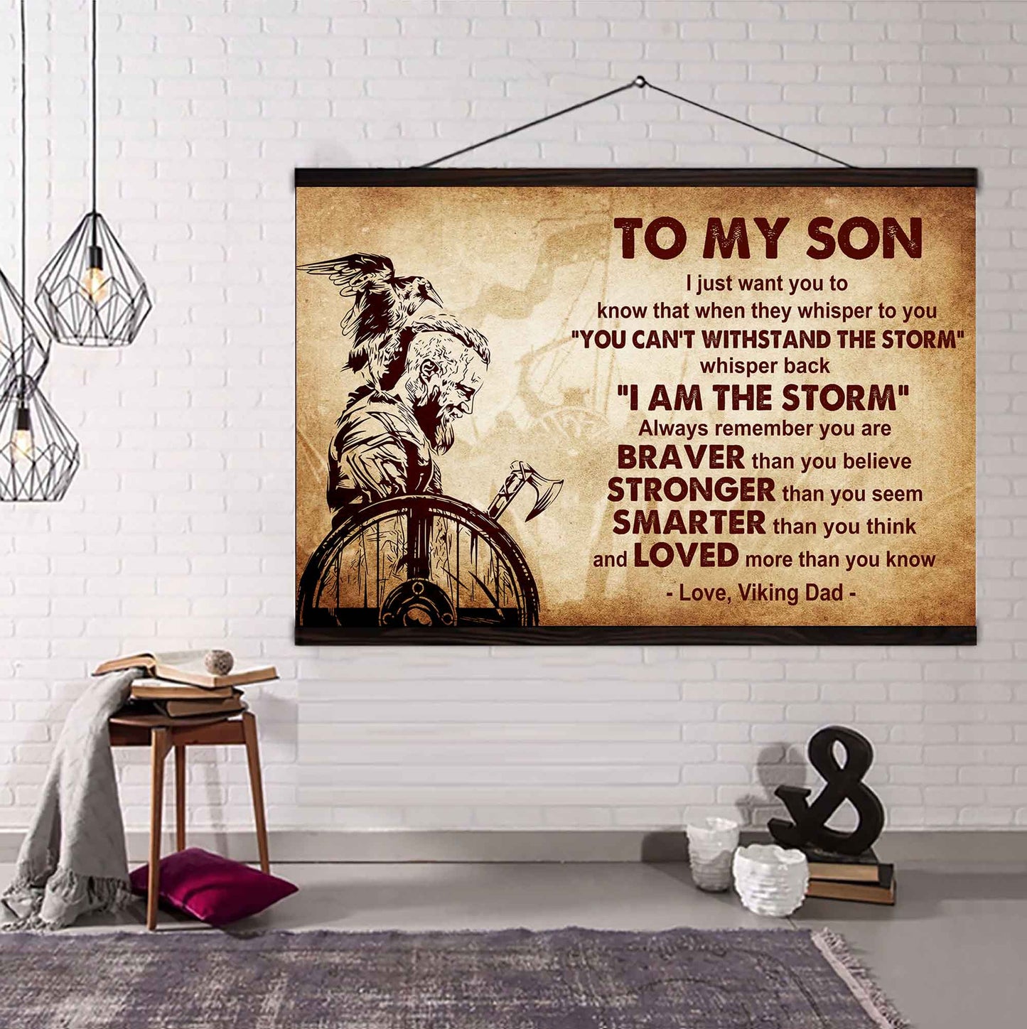 New Version Warrior Poster Canvas Whisper Back I'm The Storm From Dad To Son Gift For Your Son Motivational Quotes