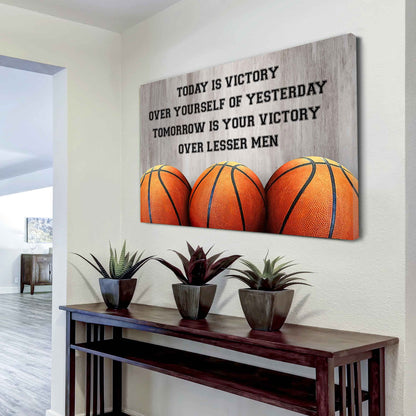 Sport Poster Canvas Today Is Victory Over Your Self Best Gift With Motivation Quotes