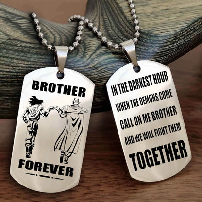 Soldier-Air force Personalized Double Sided Dog Tag For My Brother - Call On Me Brother And We Will Fight Them Together Gift For Your Friend