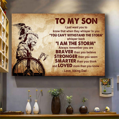 Knight Templar Poster Canvas Whisper Back I'm The Storm From Dad To Son Gift For Your Son