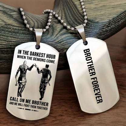 TWD Customizable engraved black dog tag double sided gift from brother, brother forevers