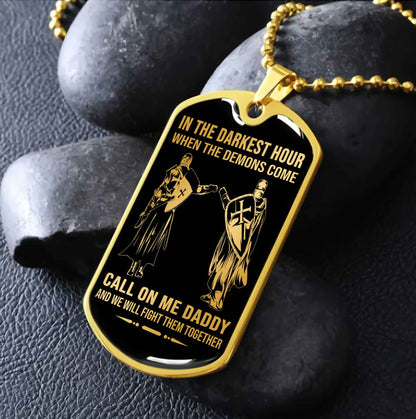 DRB Military Chain Silver Plated 18K Gold Plated Call On Me Daddy Gift For Your Dad