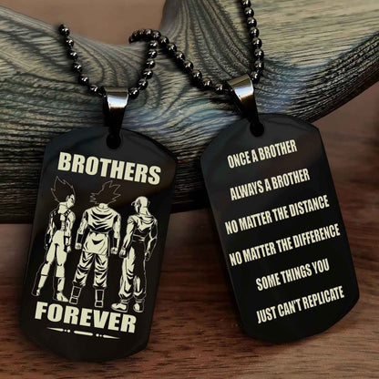 OP team 3 Customizable engraved dog tag double sided gift from brother - Brother Forever Once A Brother Always A Brother
