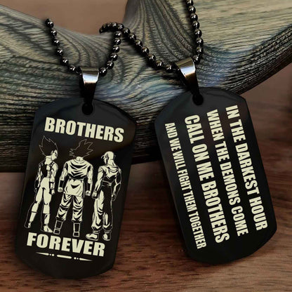 Customizable Engraved Double Sided Dog Tag Call On Me Brother NAG Brothers Forever We Will Fight Them Together