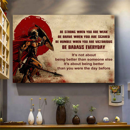 Knight Templar Poster Canvas Be Strong When You Are Weak Be Badass Everyday From Dad To Son Gift For Your Son Motivational Quotes