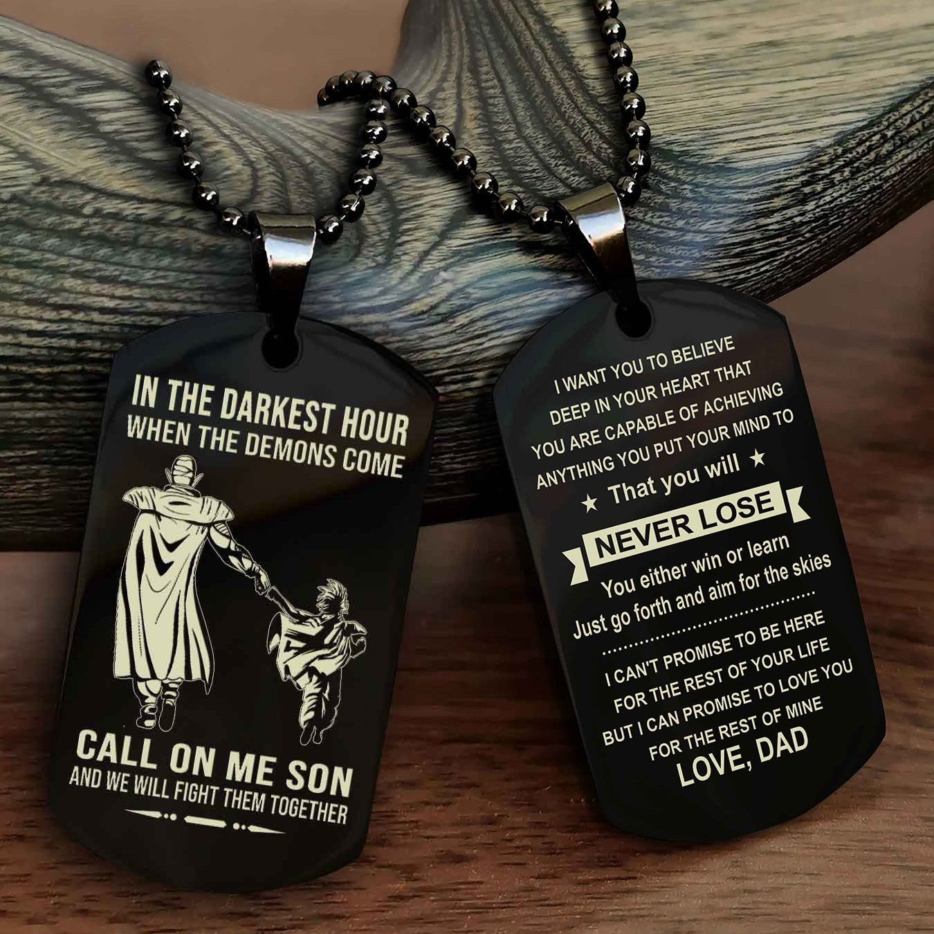 DRB Double Sided Dog Tag Call On Me Son - Gift For Son From Dad You Will Never Lose You Either Win Or Learn