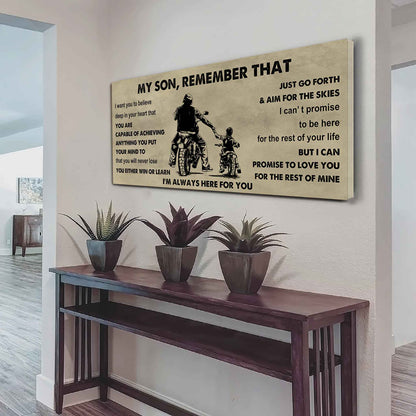 Personalized Sport Poster Canvas -  My Son Remember That You Will Never Lose You Either Win Or Learn