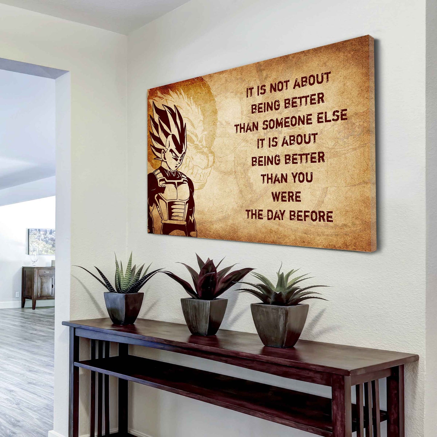 Knight Templar Poster Canvas It's Not About Being Better Than Someone Else Best Gifts Motivation Quotes