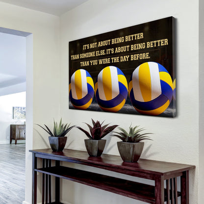 Fitness customizable poster canvas - It is not about better than someone else, It is about being better than you were the day before