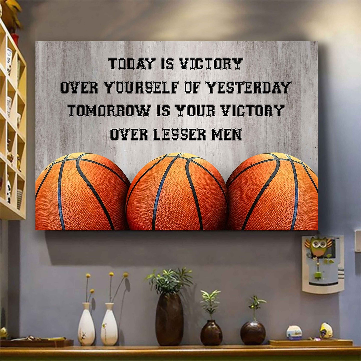 Sport Poster Canvas Today Is Victory Over Your Self Best Gift With Motivation Quotes