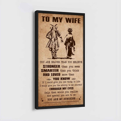 Family Poster Canvas You Are Braver Than You Believe - You Are My Sunshine Gift For Your Wife