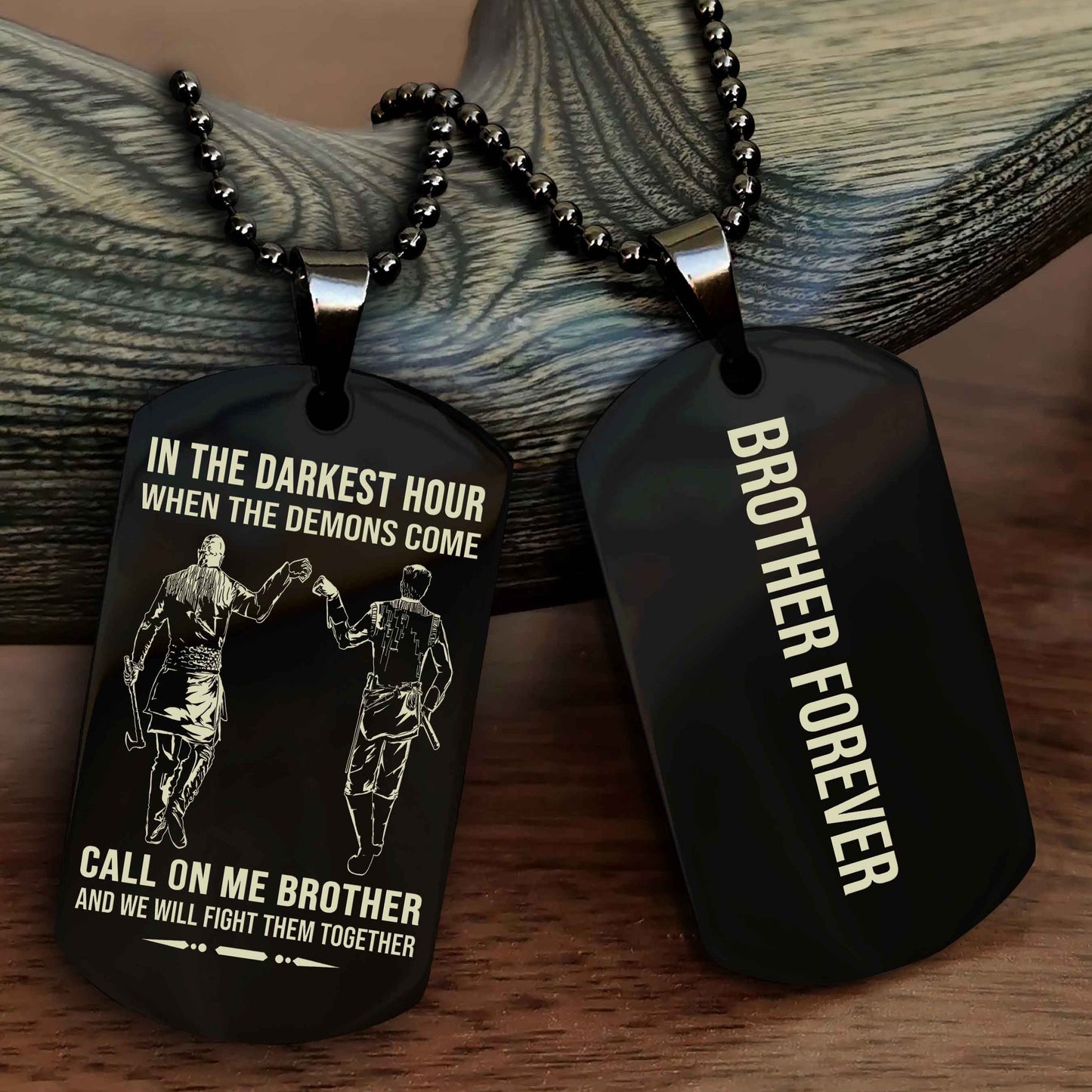 Sport Bike Customizable engraved black dog tag double sided gift from brother, brother forevers