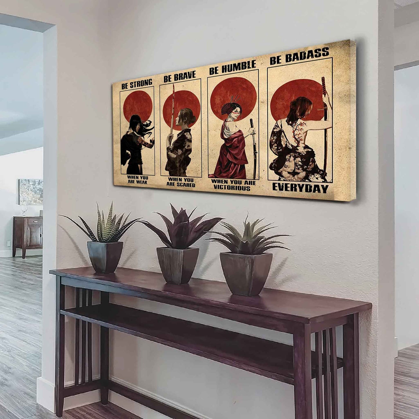Samurai Poster Canvas-Be strong be braver